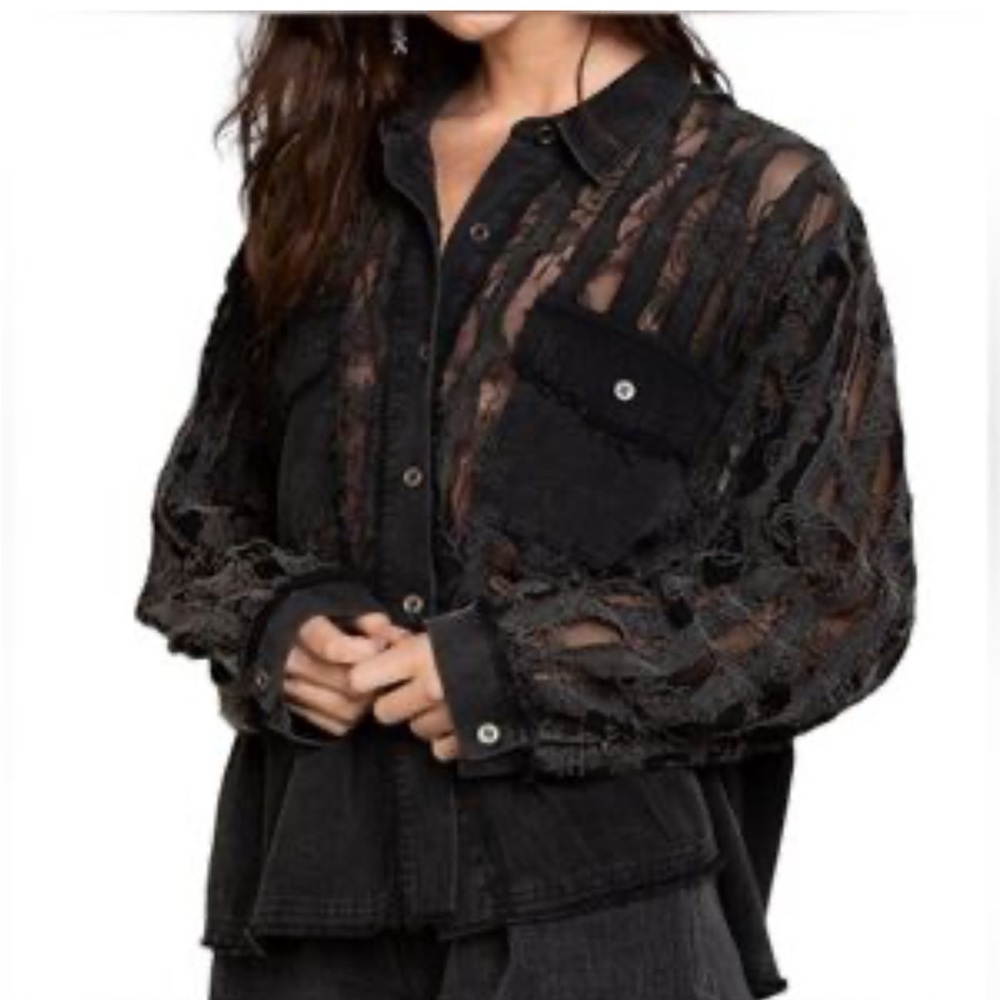 Pol Denim and Lace Jacket